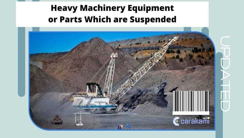 12 heavy machinery equipment which are suspended